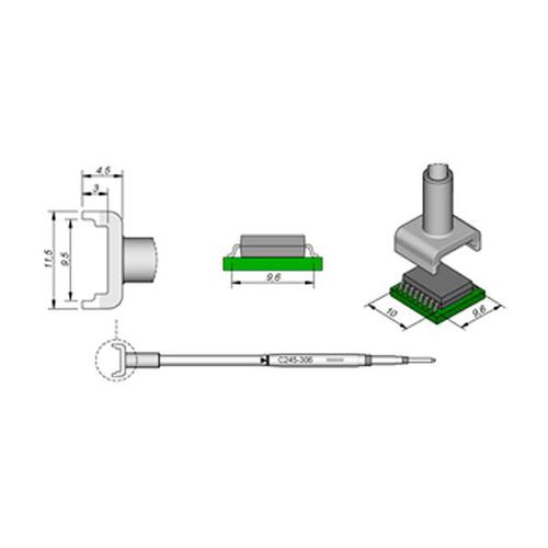 JBC Punta saldante C245-306 - Per integrati DIL 9.6x10.0mm