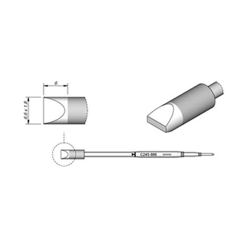 JBC Punta saldante C245-866 - Cacciavite 6.6x1.8 HT L