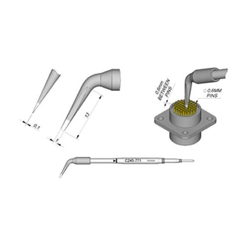 JBC Punta saldante C245-771 - Cacciavite curvo 1x0.1mm