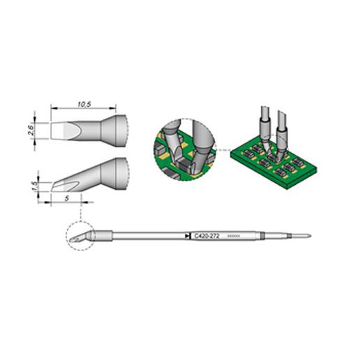 JBC C420-272 Punta per pinza termica Lama 2.6 mm