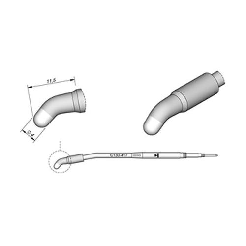 JBC Punta saldante C130-417 - Conica curva Ø 4 mm