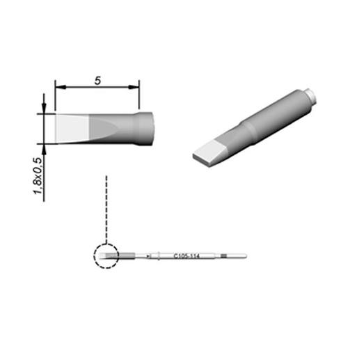 JBC NanoPunta saldante C105-114 - Cacciavite 1.8x0.5mm - 1pz