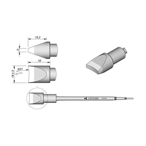 JBC C470-029 Punta saldante di potenza Pin connettori 31mm