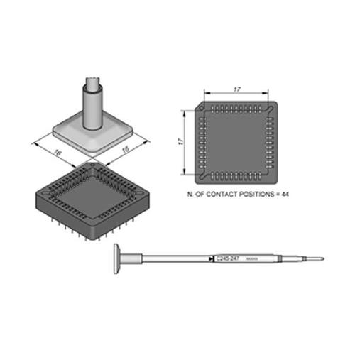 JBC Punta saldante C245-247 - Per zoccoli PLCC 44 - 17x17mm