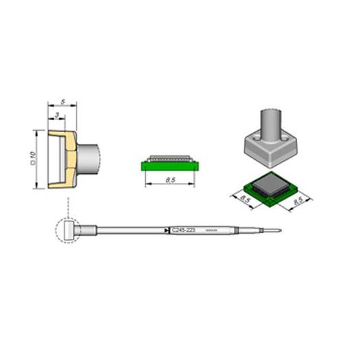 JBC Punta saldante C245-223 - Per QFP - 8.5x8.5mm