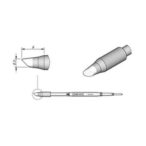 JBC Punta saldante C245-912 - Fetta di salame Ø 3.0 mm