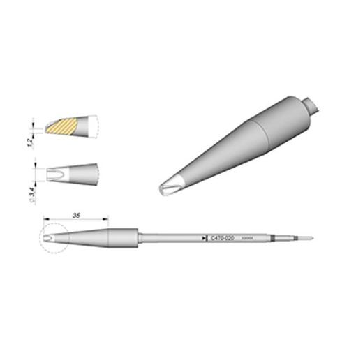 JBC C470-020 Punta saldante di potenza Scavata per pin 3.4mm