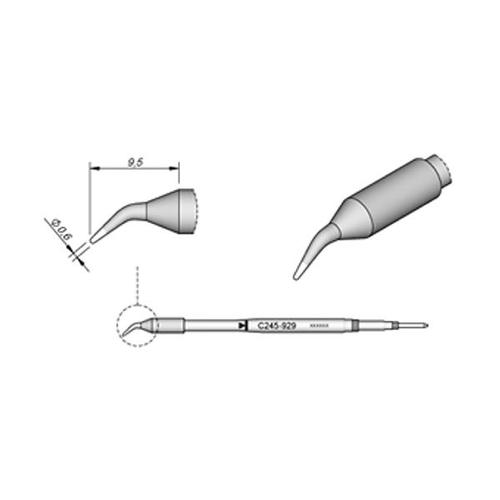 JBC Punta saldante C245-929 - Conica curva Ø 0.6 mm