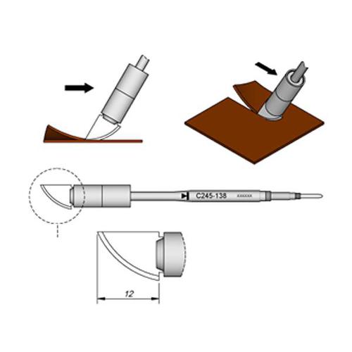 JBC Punta saldante C245-138 - Per plastica e gomma - 12 mm