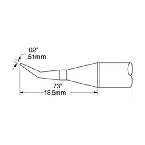 Metcal SSC-654A - Punta conica curva 0.51 mm - Serie 600