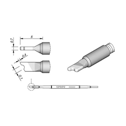 JBC Punta saldante C210-012 - Per reofori e fili 1.0 mm