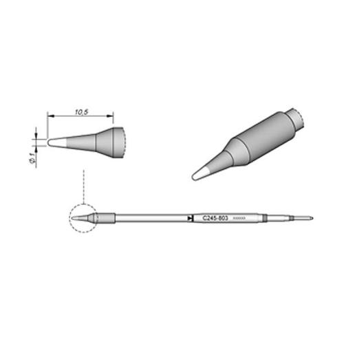 JBC Punta saldante C245-803 - Conica lunga Ø 1.0 mm