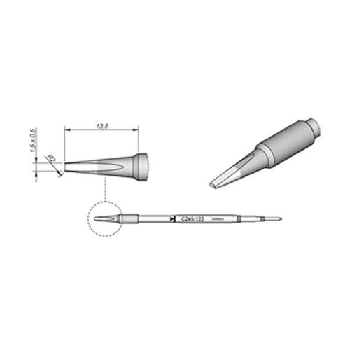 JBC Punta saldante C245-122 - Per reofori - 1.5x0.5