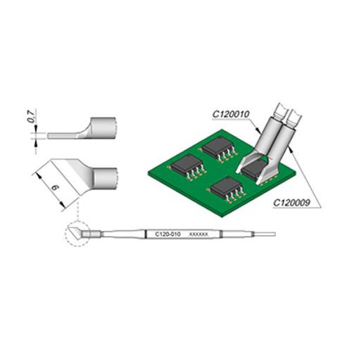 JBC Punta pinza termica C120-009 - Destra - SOIC - 6 mm