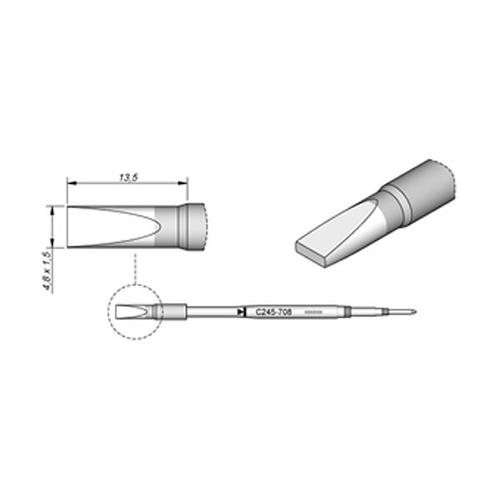 JBC Punta saldante C245-708 - Cacciavite HT 4.8x1.5 mm