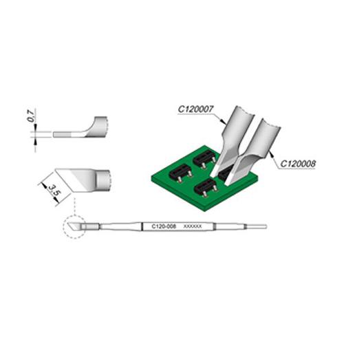 JBC Punta pinza termica C120-007 - Destra - SOIC - 3.5 mm