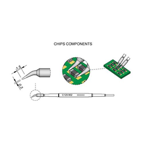 JBC Punta pinza termica C120-902 - Per i chip - 0.3 mm