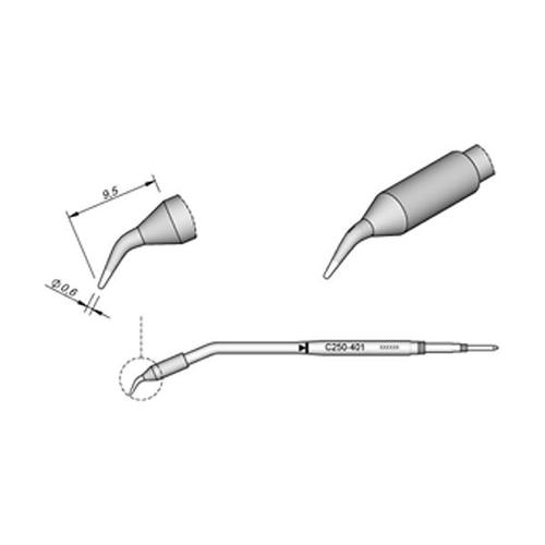 JBC C250-401 Punta saldante Conica curva Ø 0.6 mm