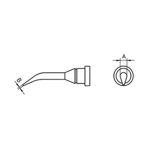 Weller LT1SLX - Punta conica curva piegata a 30° - Ø 0.40 mm