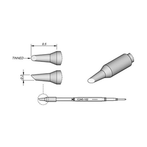 JBC Punta saldante C245-102 - Fetta di salame Ø 2.0 mm