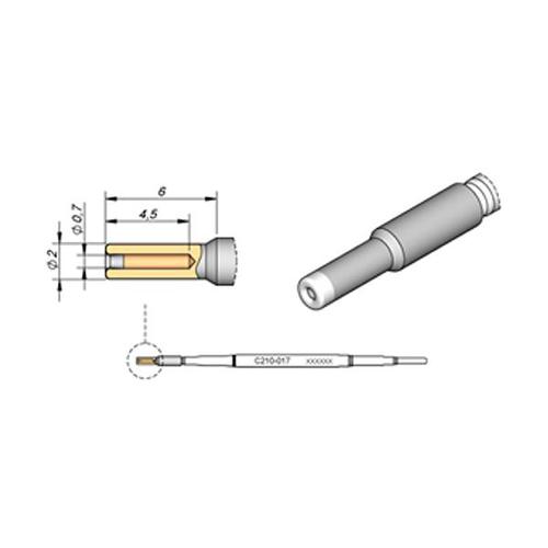 JBC Punta saldante C210-017 - Per pin PTH 0.7 mm