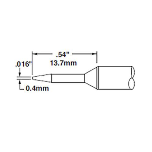 Metcal STTC-106 - Punta conica lunga 0.4 mm - Serie 700