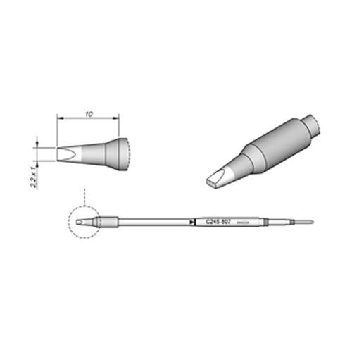 JBC Punta saldante C245-807 - Cacciavite dritto  - 2.2x1.0mm