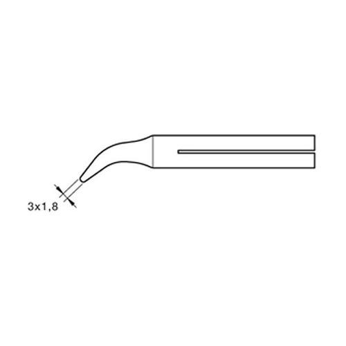 JBC Punta saldante CT-25D - Conica curva 3x1.8mm - per 55N