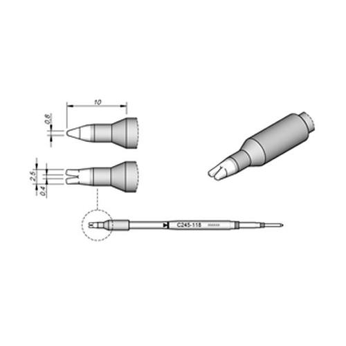 JBC Punta saldante C245-118 - Per cavi e trefoli 0.4mm