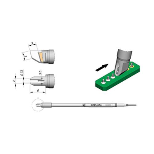 JBC Punta saldante C245-654 - Saldatura striscio PTH - 0.75