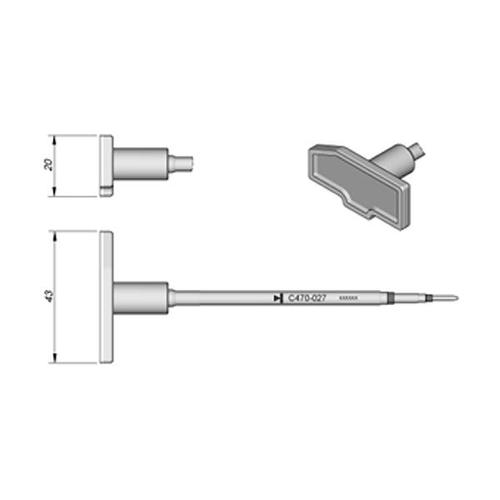 JBC C470-027 Punta saldante di potenza Sagoma 43x20mm