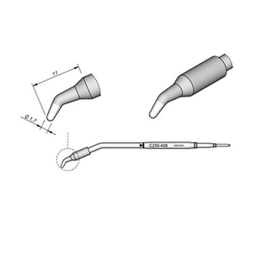 JBC C250-409 Punta saldante Conica curva Ø 1.7 mm