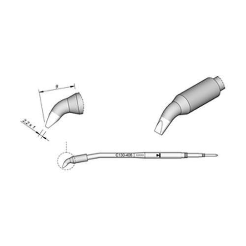 JBC Punta saldante C130-406 - Cacciavite curvo 2.2x1 mm