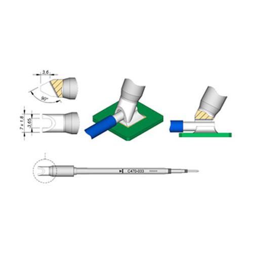 JBC C470-033 Punta saldante di potenza Pin connettori 3.65mm