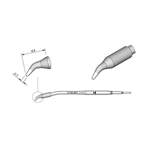 JBC Punta saldante C130-403 - Conica curva Ø 1 mm