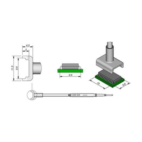 JBC Punta saldante C245-304 - Per integrati DIL 9.6x15.0mm