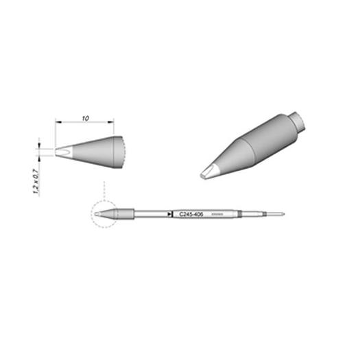 JBC Punta saldante C245-406 - Cacciavite HT 1.2x0.7 mm