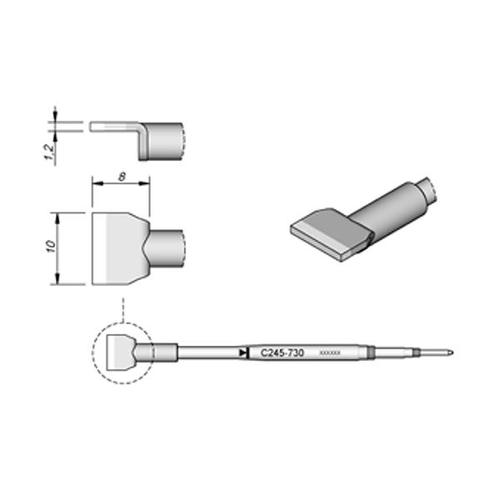 JBC Punta saldante C245-730 - Lama 10.0mm Shape 2