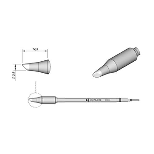 JBC C470-019 Punta saldante Fetta di salame Ø 3.5mm