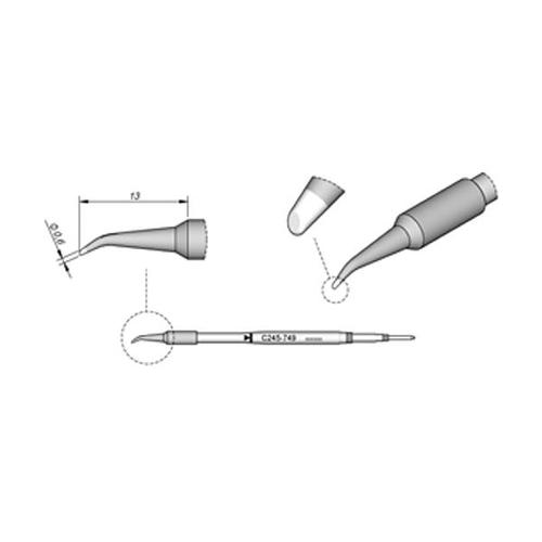 JBC Punta saldante C245-749 - Fetta di salame curva  Ø 0.6mm