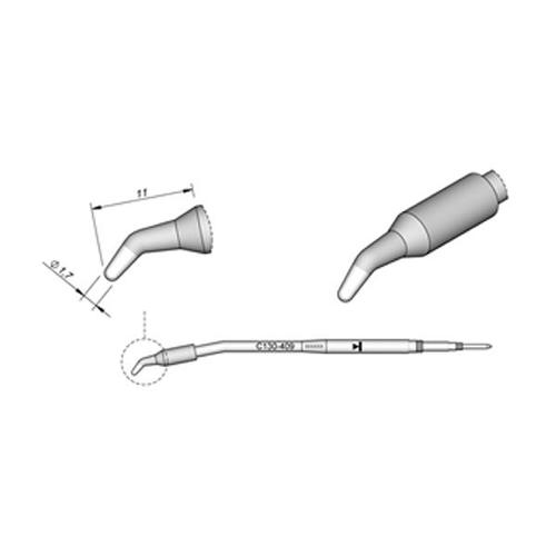 JBC Punta saldante C130-409 - Conica curva Ø 1.7 mm