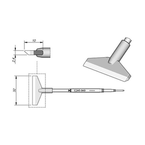 JBC Punta saldante C245-949 - Lama 32.0mm