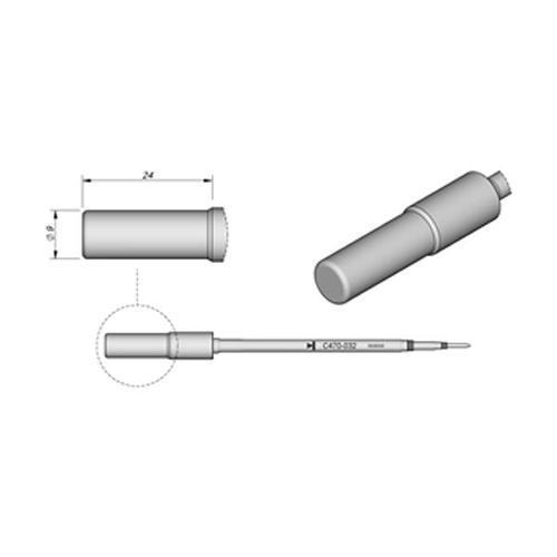 JBC C470-032 Punta saldante di potenza Rivetti plastici 9mm