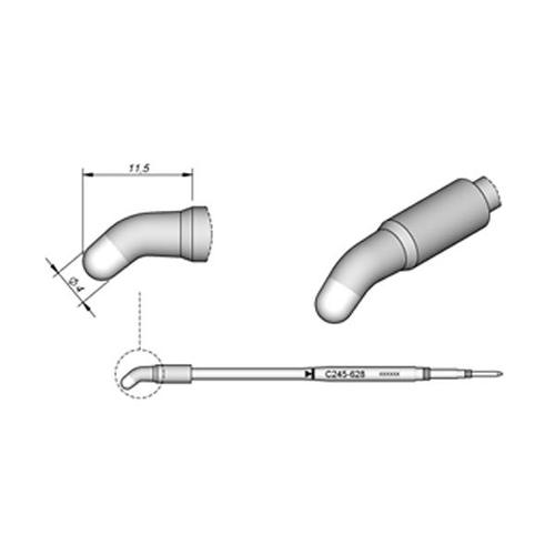 JBC Punta saldante C245-628 - Conica curva HT Ø 4.0 mm