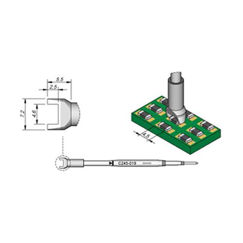 JBC Punta saldante C245-019 - Biforcuta per Chip 4.5 mm