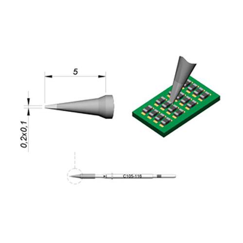 JBC NanoPunta saldante C105-116 - Cacciavite 0.2x0.1mm - 1pz