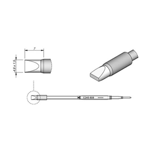 JBC Punta saldante C245-808 - Cacciavite HT 4.8x1.5 mm