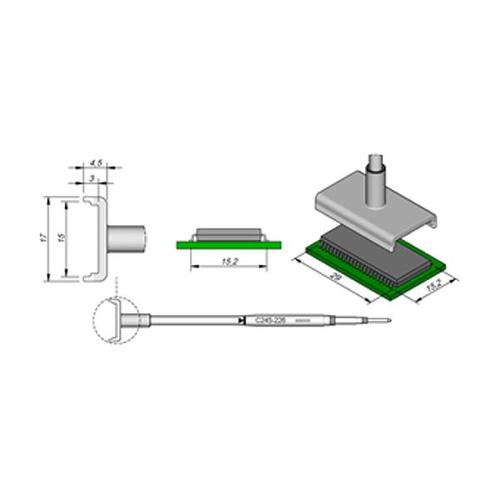 JBC Punta saldante C245-226 - Per integrati DIL - 15.2x29.0