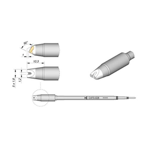 JBC C470-028 Punta saldante di potenza Pin connettori 1.2mm