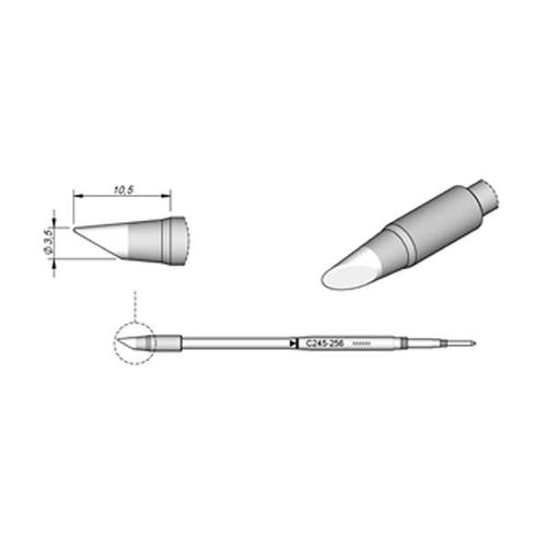 JBC Punta saldante C245-256 - Fetta di salame HT  Ø 3.5 mm